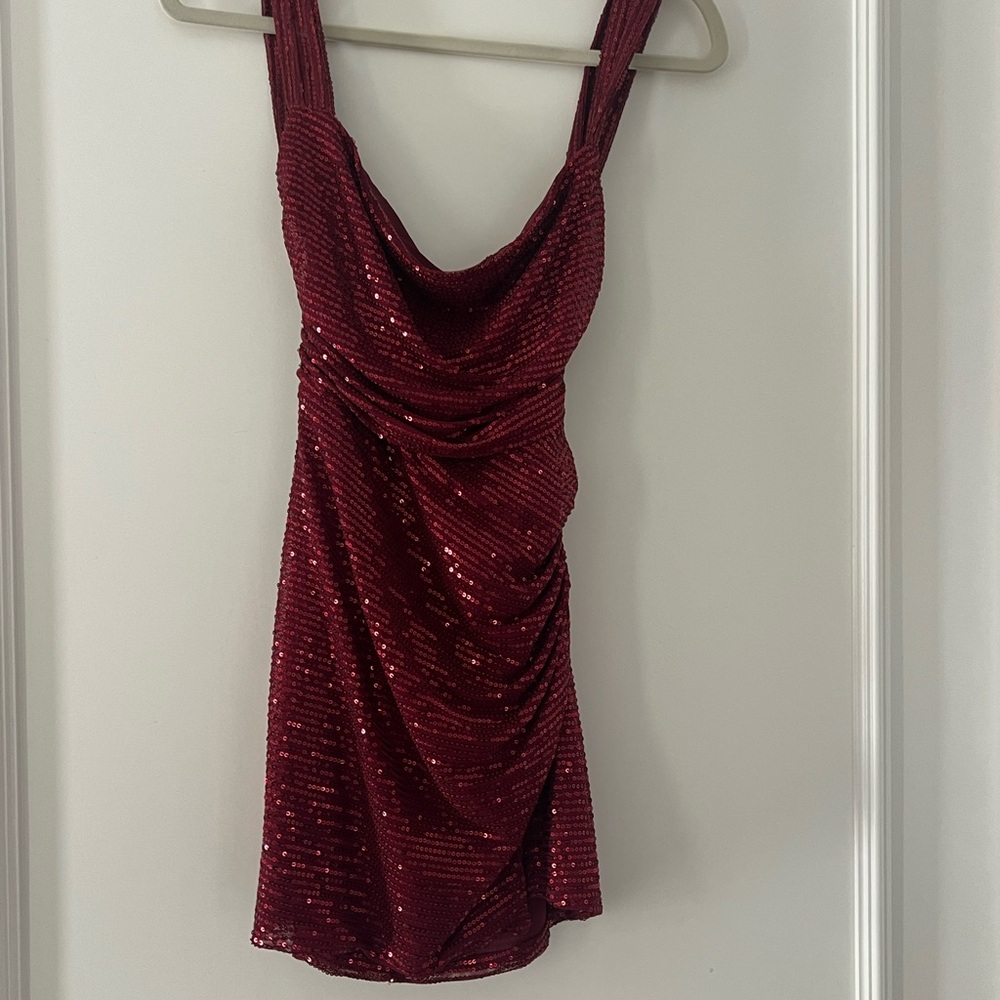 Lucy in the Sky Burgundy Sequin Dress